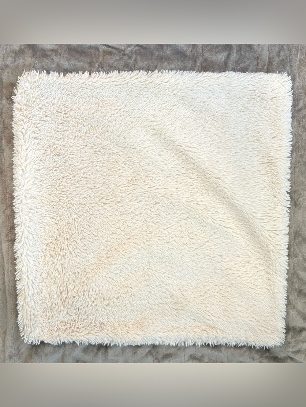 Pottery Barn ivory faux fur pillow cover 24x24